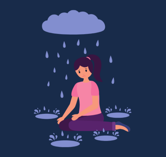 seasonal affective disorder image girl in rain