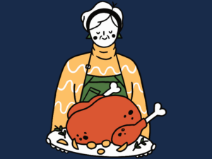 person holding thanksgiving turkey dinner