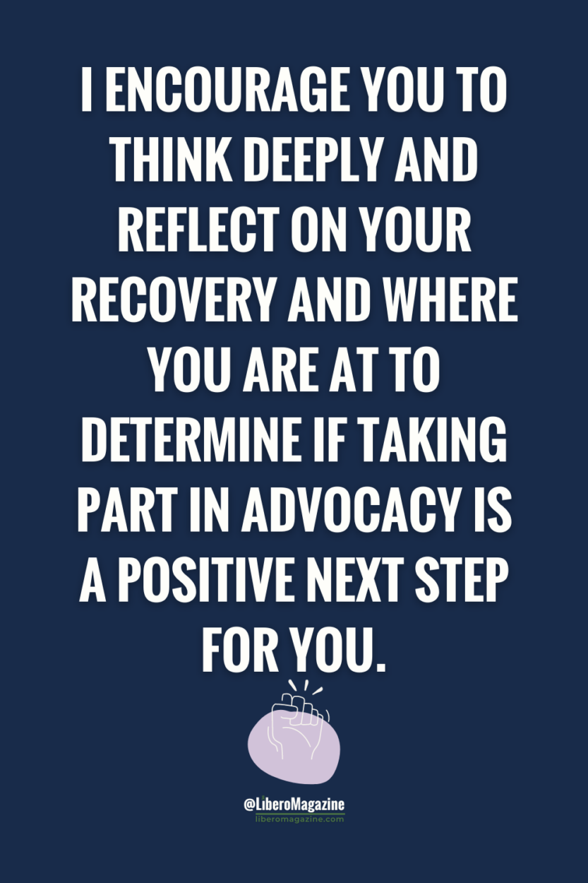 eating disorder advocacy while in recovery - quote from article