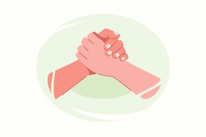 eating disorder recovery mentoring benefits - hands holding each other