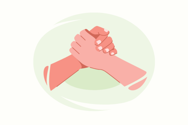 eating disorder recovery mentoring benefits - hands holding each other