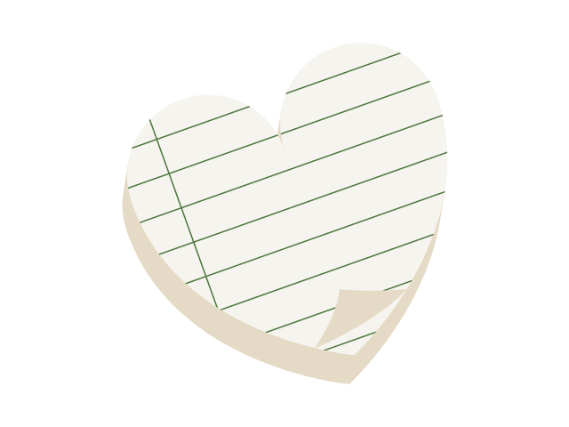 journal shaped like heart